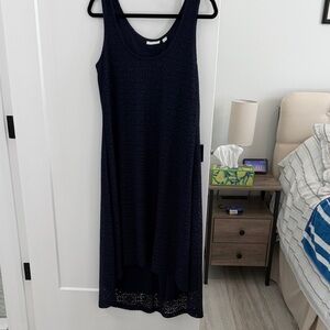 New York & Company Navy High Low Dress